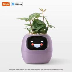 Ivy Smart Planter With AI Sensors And Animated Expressions purple