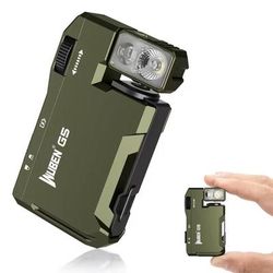 Rechargeable Mini EDC Flashlight With RGB Light And Dual Beam Modes army Green