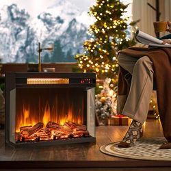 23 Inch 3 Sided Electric Fireplace Insert, 1500W Recessed Fireplace With Adjustable Flame & Remote 23 Inch 3 Sided Electric Fireplace Insert, 1500W Recessed Fireplace With Adjustable Flame & Remote