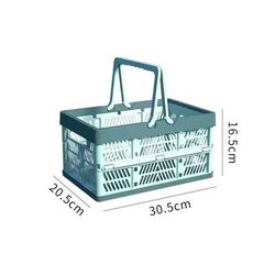 Foldable Pastel Storage Basket Large, Versatile Organizer With Handle For Kitchen, Living Room & Desktop Organization green s