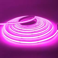 USB Powered COB LED Strip Light For TV Backlight And Room Decor pink 8mm 5m