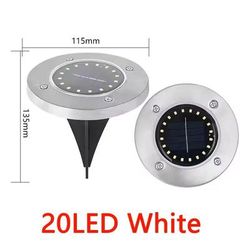 Solar Disk Lights For Outdoor Garden And Yard Decoration 20led white