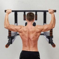 Multi Grip Wall Mount Pull Up Bar & Dip Station, Home Fitness Equipment For Chest, Back, Arm & Trunk Muscle Exercise Multi Grip Wall Mount Pull Up Bar & Dip Station, Home Fitness Equipment For Chest, Back, Arm & Trunk Muscle Exercise