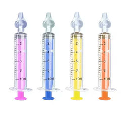 Silicone Baby Nasal Aspirator Reusable Infant Nose Cleaner Syringe And Nasal Irrigator 4 Pcs Mixed Color B