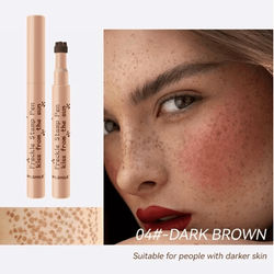 Natural Faux Freckle Pen Stamp Waterproof Color, Quick Dry Makeup Tool For Soft Dot Sunkissed Skin, Shades Freckle dark Brown