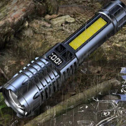 Powerful LED Flashlight High Power TYPE C Rechargeable COB Flashlight With Side Light For Outdoor, Emergency & Survival Powerful LED Flashlight High Power TYPE C Rechargeable COB Flashlight With Side Light For Outdoor, Emergency & Survival