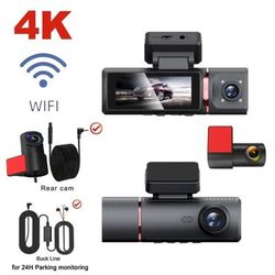 3 Channel 4K Dash Cam With Inside And Rear Lens GPS Video Recorder And UHD Camcorder For Full Vehicle Coverage no Gps 3 Cam No Card