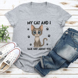 My Cat And I Talk S it About You Tee XL Athletic Heather