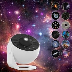 Night Light Galaxy Projector, 360 Rotating Starry Sky Projector Lamp For Kids Bedroom, Valentines Day Gift white