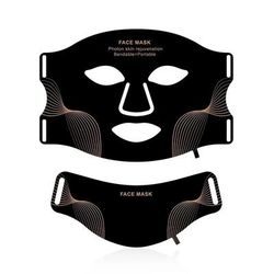 Wireless 7 Color LED Face And Neck Mask For Skin Rejuvenation And Tightening black