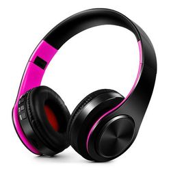 Gold Wireless Bluetooth Headphones For Men Gift, Stereo Headset With Built in MIC & 3.5mm AUX Jack For IPhone Samsung black Pink