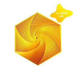 3D Printed Fractal Fidget Hexagon 7cm Portable Anti Stress Toy Sensory Play & Visual Relaxation Gift For Kids & Adul golden
