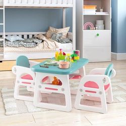 Premium Kids Table And Chair Set With Building Blocks, Ergonomic HDPE Play Desk & Chair Premium Kids Table And Chair Set With Building Blocks, Ergonomic HDPE Play Desk & Chair