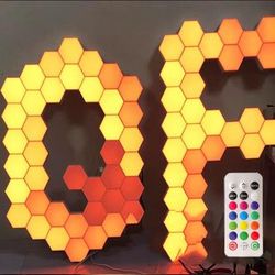 RGB Quantum Hexagon Wall Lamp Touch Sensor DIY LED Colorful Night Light 3 Pcs Set