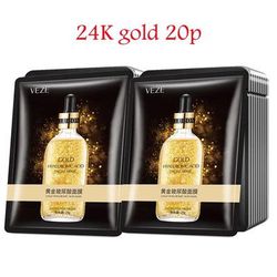 Hyaluronic Acid Collagen Face Mask Korean Sheet Masks For Deep Moisturizing, Firming Hydrating Skincare 24k Gold 20pcs