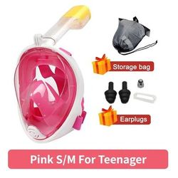 Full Face Snorkeling And Diving Mask With Anti Fog Design For Kids And Adults pink S m