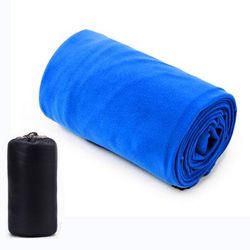 Ultra Light Fleece Sleeping Bag Liner, Portable Polar Travel Sheet For Camping & Backpacking blue