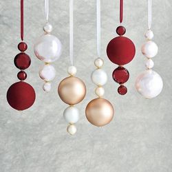 Set of 6 Tiered Glass Finials - Pearl - Frontgate