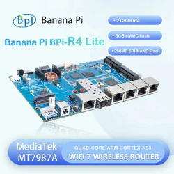 Banana Pi BPI-R4 Lite MediaTek MT7987A 2GB DDR4 8GB eMMC 256MB SPI-NAND Smart Router Home Automation Wifi 7 Wireless Router