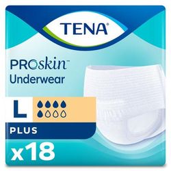 TENA ProSkin Plus Unisex Adult Absorbent Underwear Pull On with Tear Away Seams Large Disposable Moderate Absorbency (1182393_CS)
