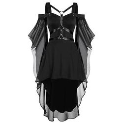 Punk Gotico Vestito Manica a Campana Strega Ragazza gotica Senza spalline Orlo asimmetrico Costume Per donna Halloween Carnevale Performance Feste Adulti Vestito
