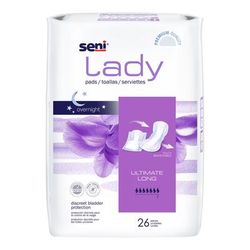 Seni Lady Ultimate Bladder Control Pad 16-1/2 Inch Length Heavy Absorbency Super Absorbent Core One Size Fits Most (1222539_PK)