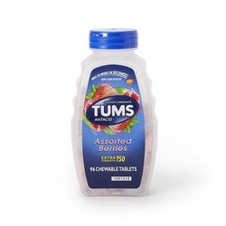 Tums Extra Strength Antacid 750 mg Strength Chewable Tablet 96 per Bottle (866201_BT)
