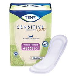 TENA Sensitive Care Maximum Bladder Control Pad 13 Inch Length Heavy Absorbency Dry-Fast Core One Size Fits Most (1121152_BG)