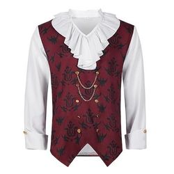 Rococò Vittoriano Steampunk Costume da festa Gilet Vampiro Nobile Costume Per uomo Reale Halloween Carnevale Performance Feste LARP Adulti Top
