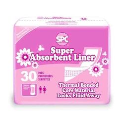 SPC Incontinence Liner 4 X 11 Inch Moderate Absorbency Thermal Bonded Core One Size Fits Most (1122844_CS)