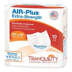 Tranquility AIR-Plus Extra-Strength Disposable Underpad 30 X 36 Inch Powersorb Material Heavy Absorbency (816458_BG)