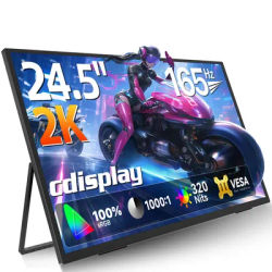 27 inch 2K Portable Monitor 165Hz 2560x1440 100% sRGB IPS Gaming Screen for Laptop Phone PS4/5 Xbox Switch PC Display Extender