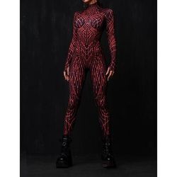 Costume di Carnevale Tuta Intera Costumi zentai con motivi Costume Cosplay Body Stampa Costume Sexy Halloween Per uomo Per donna Costume per Feste Performance Mascherata Adulti