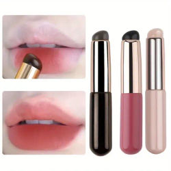 Silicone Lip Brush, Round Head Lip Brushes Applicator with Cover for Lipstick Gloss Balm Concealer