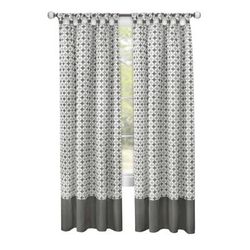 Wide Width Callie Cuff Tab Top Window Curtain Panel - 52x63 by Achim Home Décor in Grey (Size 52" W 84" L)