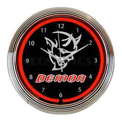 Neonetics 15-Inch Dodge SRT Demon Red Neon Clock