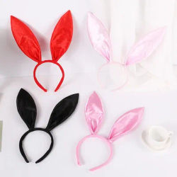 1pc sold color gingham rabbit ear headband in stock headband bunny girl hair clip Halloween rabbit headband