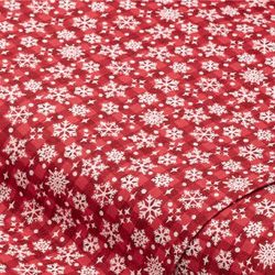 Tissu coton "cristaux et carreaux", rouge/blanc, série "Sina"