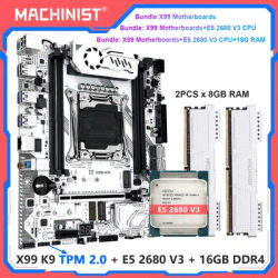 MACHINIST X99 K9 Motherboard Kit set E5 2680 V3 LGA 2011-3 cpu 16GB DDR4 RAM C612 Chip Four Channel USB 3.0 TPM2.0