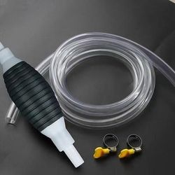 Kit pompa di trasferimento carburante manuale per impieghi gravosi, 3 pezzi benzina utensile per il trasferimento di gasolio con sacchetto estrattore e 2 morsetti, pompa per fluidi in plastica per un