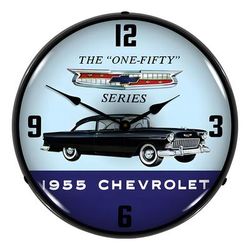 Collectable Sign and Clock 1955 Chevrolet One Fifty Backlit Wall Clock