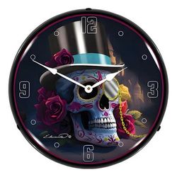 Collectable Sign and Clock Day Of The Dead Backlit Wall Clock