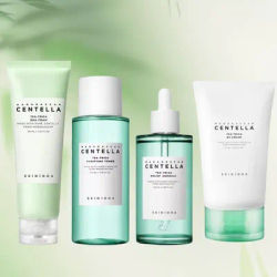 SKIN1004 Korean Centella Tea-Trica BHA Foam Cleanser Purifying Toner Face Ampoule Serum and B5 CreamRelief Skincare Products Set