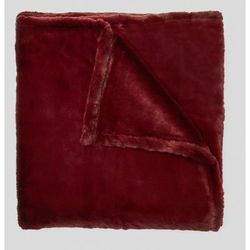 Ultra Fine Faux Fur Throw by Polder in Bordeaux