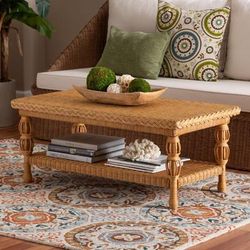 Dolby Natural Rattan Coffee Table by Bali & Pari in Light Honey (Size OS)