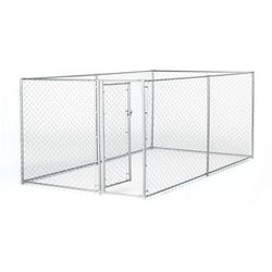 Boxed Chain Link Kennel, 10' L X 5' W X 4' H, X-Large, Silver