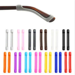 Occhiali Copertura antiscivolo Gancio per l'orecchio Supporto antiscivolo in silicone per occhiali da sole Punte per aste per gambe per occhiali Nero all'ingrosso