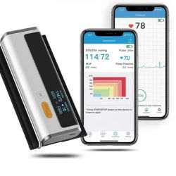 Tensiomètre Bluetooth, tensiomètre du bras du haut du bras à impulsion de fréquence cardiaque avec fonction d'électrocardiogramme, machine ECG