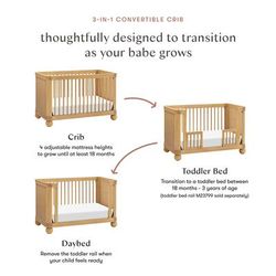 Babyletto Crosby 3-in-1 Convertible Crib - Honey