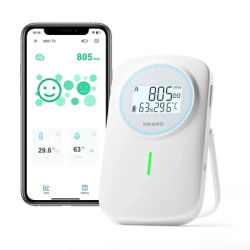 INKBIRD IAM-T2 Bluetooth moniteur de qualité de l'air CO2 température humidité 3-en-1 détecteur de dioxyde de carbone intérieur pour la maison, la pièce et le bureau